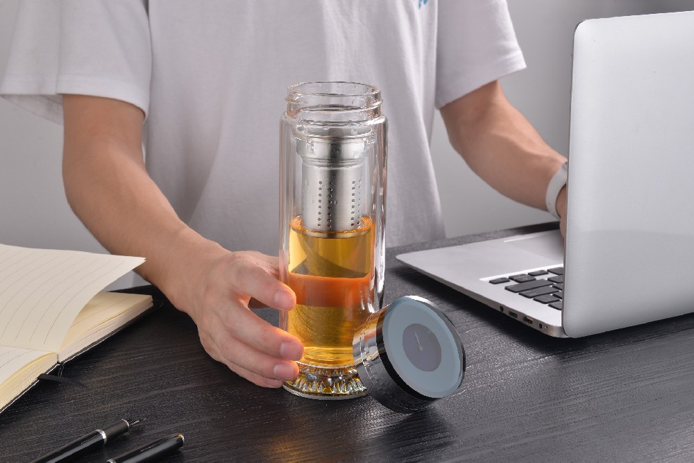 帶濾網(wǎng)玻璃水杯、泡茶專用玻璃杯、家用大容量玻璃水杯